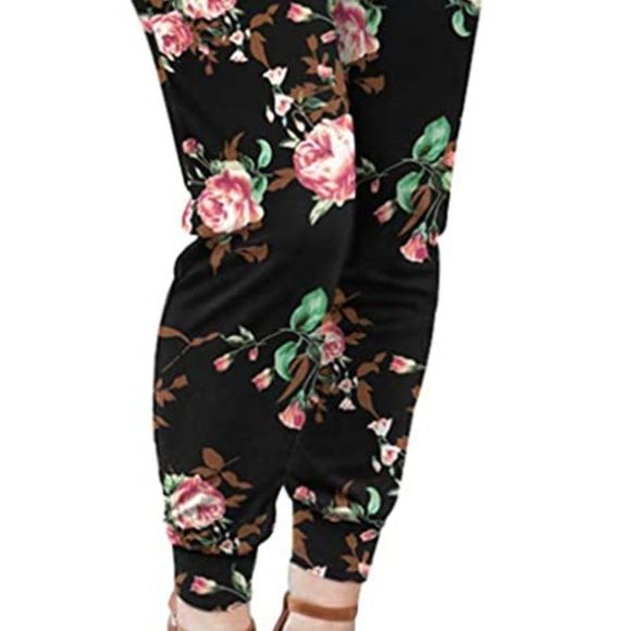 DouBCQ Womens Casual Short Sleeve Jumpsuits Elastic Waist Jumpsuit with Pockets - Picture 4 of 4